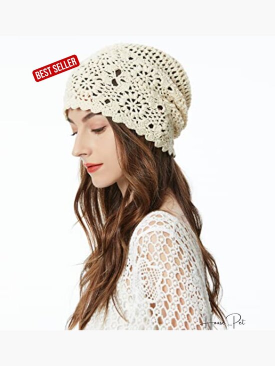 Handmade Cotton Crochet Slouchy Beanie Hat Knit Summer Skull Cap main image 7